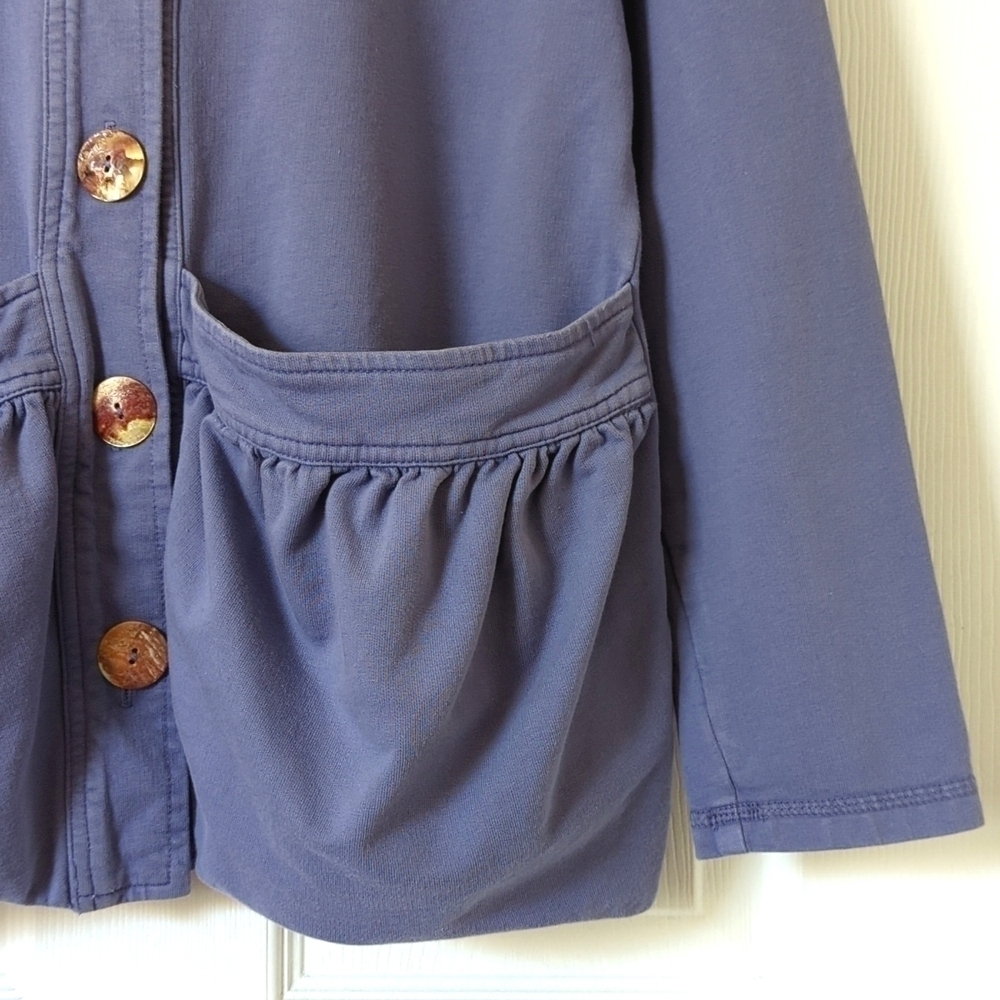 Color Me Cotton 90's Vintage Lightweight Funky Apron Pocket Hooded Jacket Purple - Picture 7 of 11